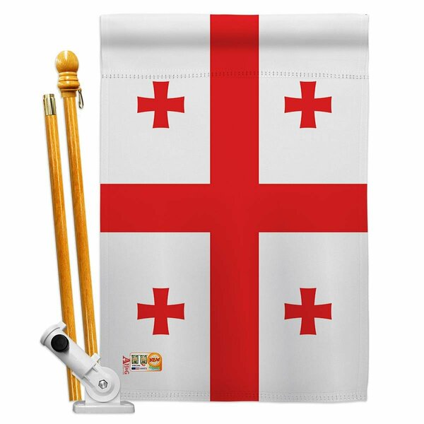 Cosa 28 x 40 in. Georgia Republic Flags of the World Nationality Impressions Vertical House Flag Set CO2061811